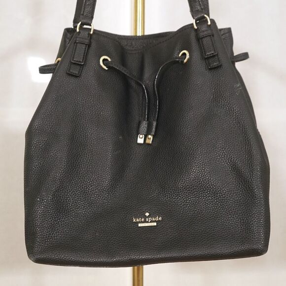 Kate Spade Black Pebbled Leather Bucket Bag - Picture 3 of 8